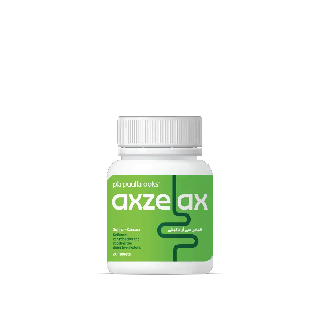 Axzelax Senna + Cascara relieves constipation and soothes the digestive system.