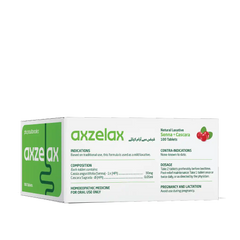 Axzelax Senna + Cascara relieves constipation and soothes the digestive system.