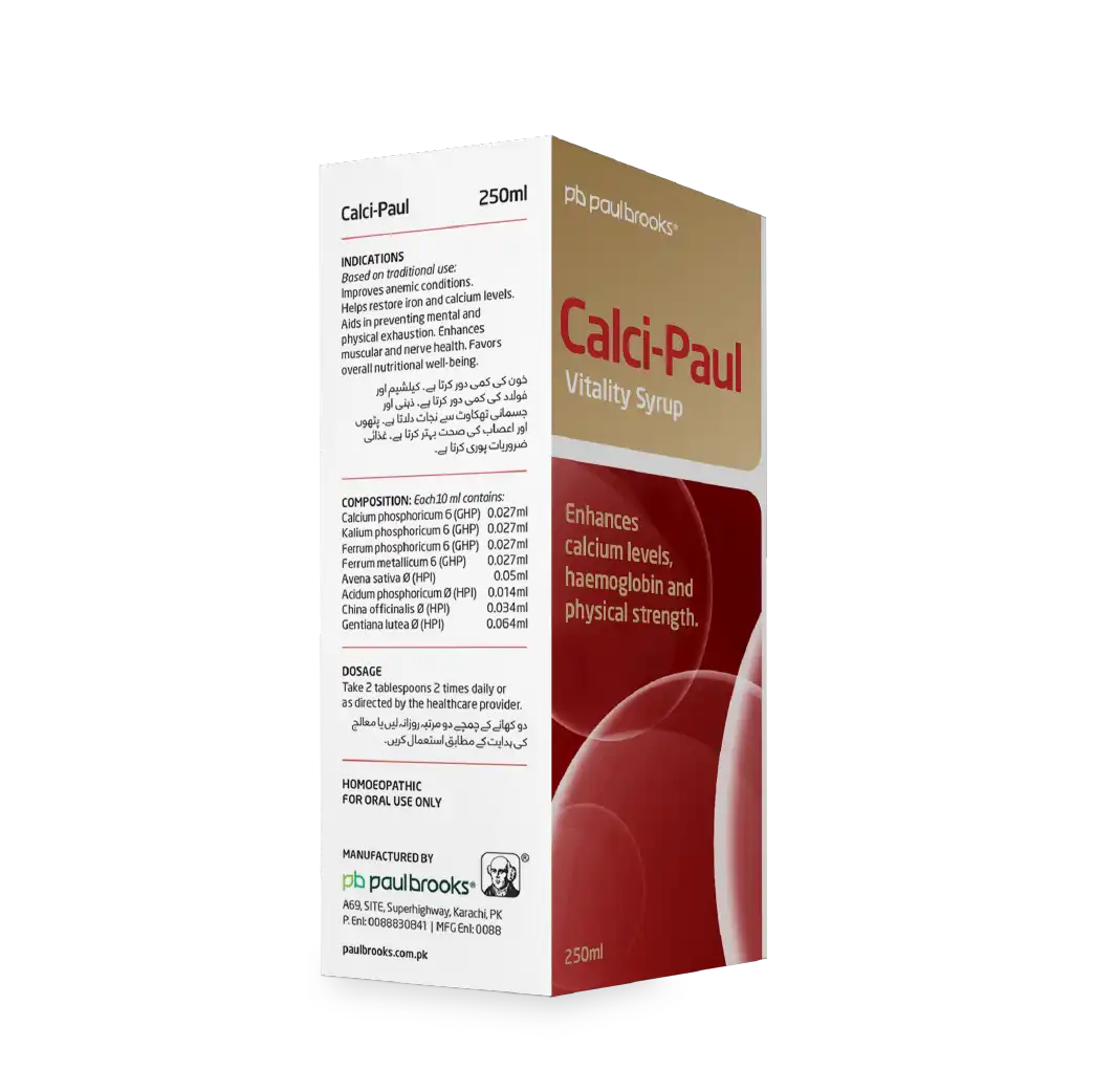 Calci-Paul Vitality Syrup to enhance calcium levels, haemglobin and physical strength price in pakistan