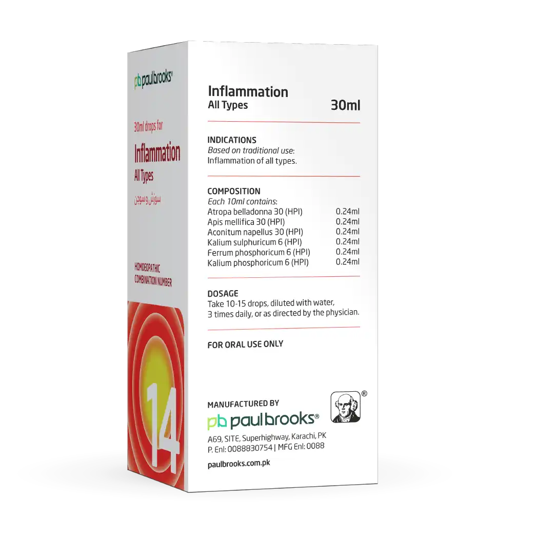 Combination Number 14 Drops for Inflammation All Types Price In Pakistan