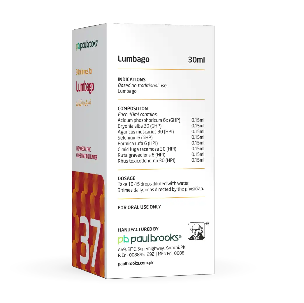 Combination Number 37 Drops for Lumbago Price In Pakistan