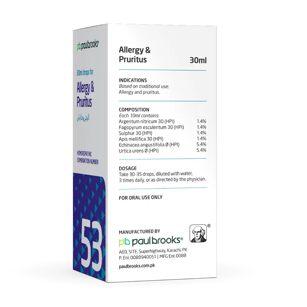 Combination Number 53 Drops for Allergy and Pruritus Price In Pakistan