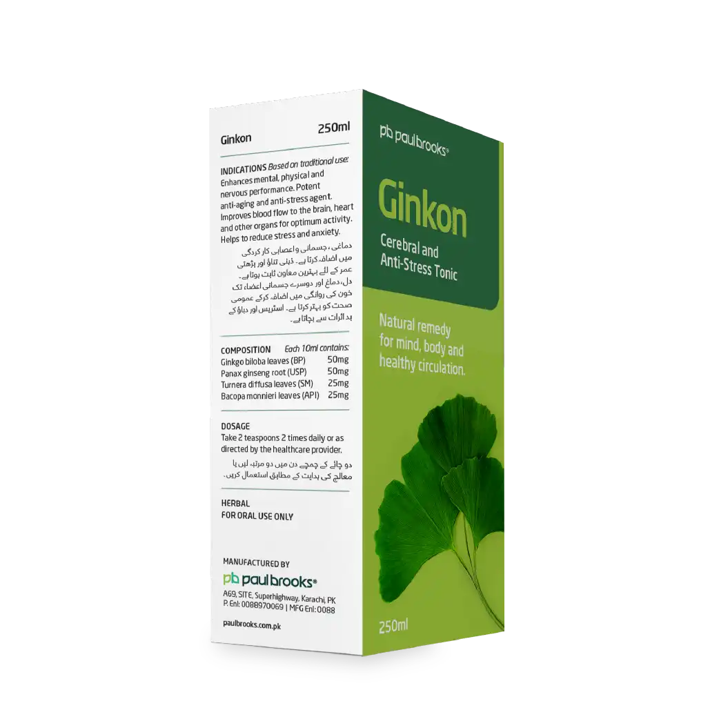 Ginkon Cerebral and Anti Stress Tonic - Natural Remedy For Mind, Body and Healthy Circilation in Pakistan