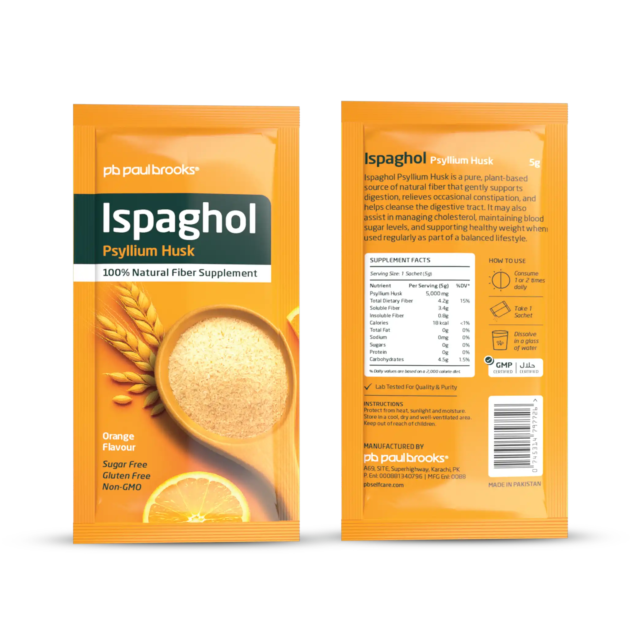 Ispaghol Psyllium Husk Orange Favour sachet price in pakistan