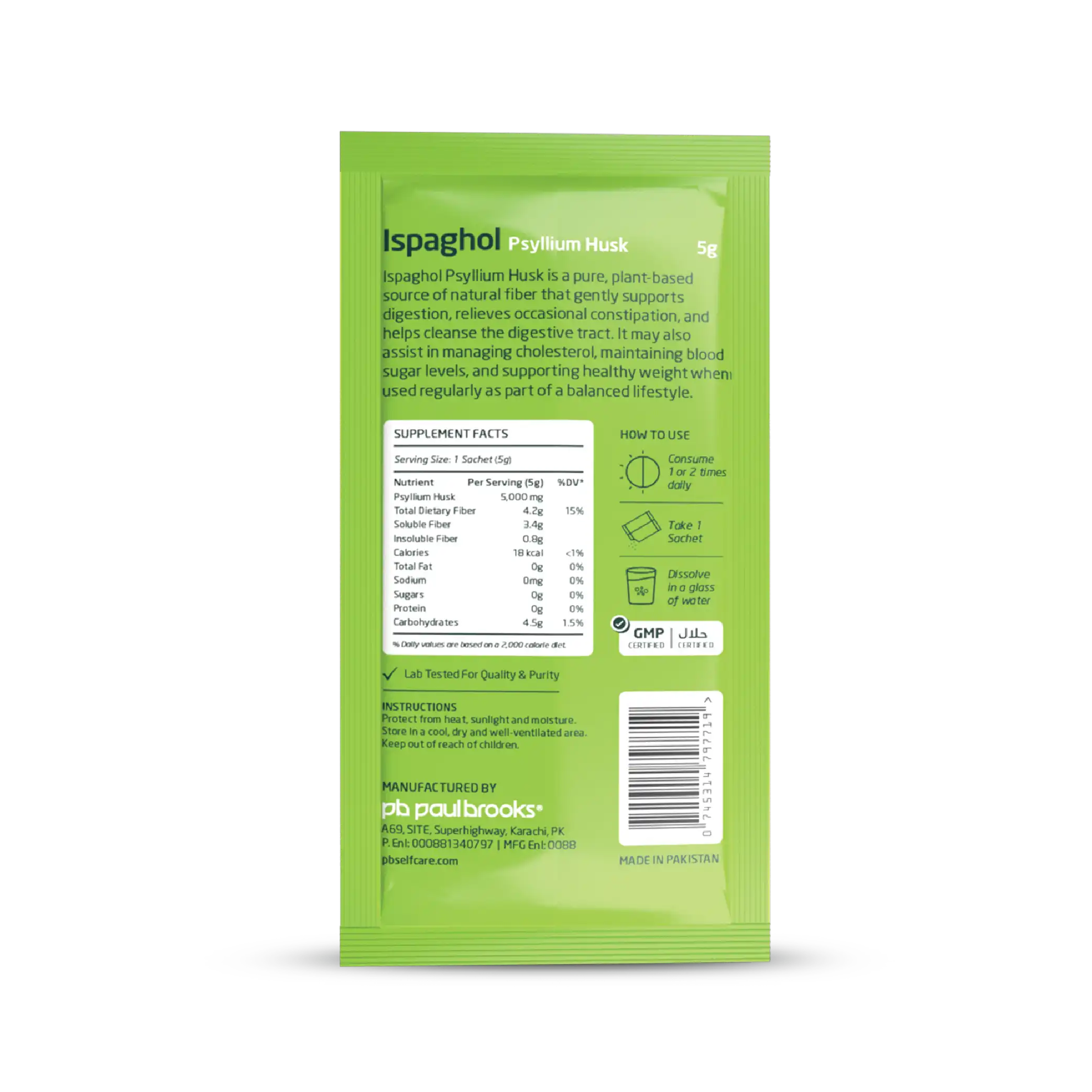 Ispaghol Psyllium Husk Sachet price in pakistan