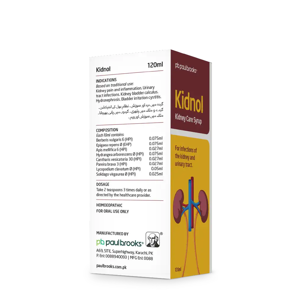 Kidnol Kidney Care Syrup for infactions of he kidney and urinary tract price in pakistan