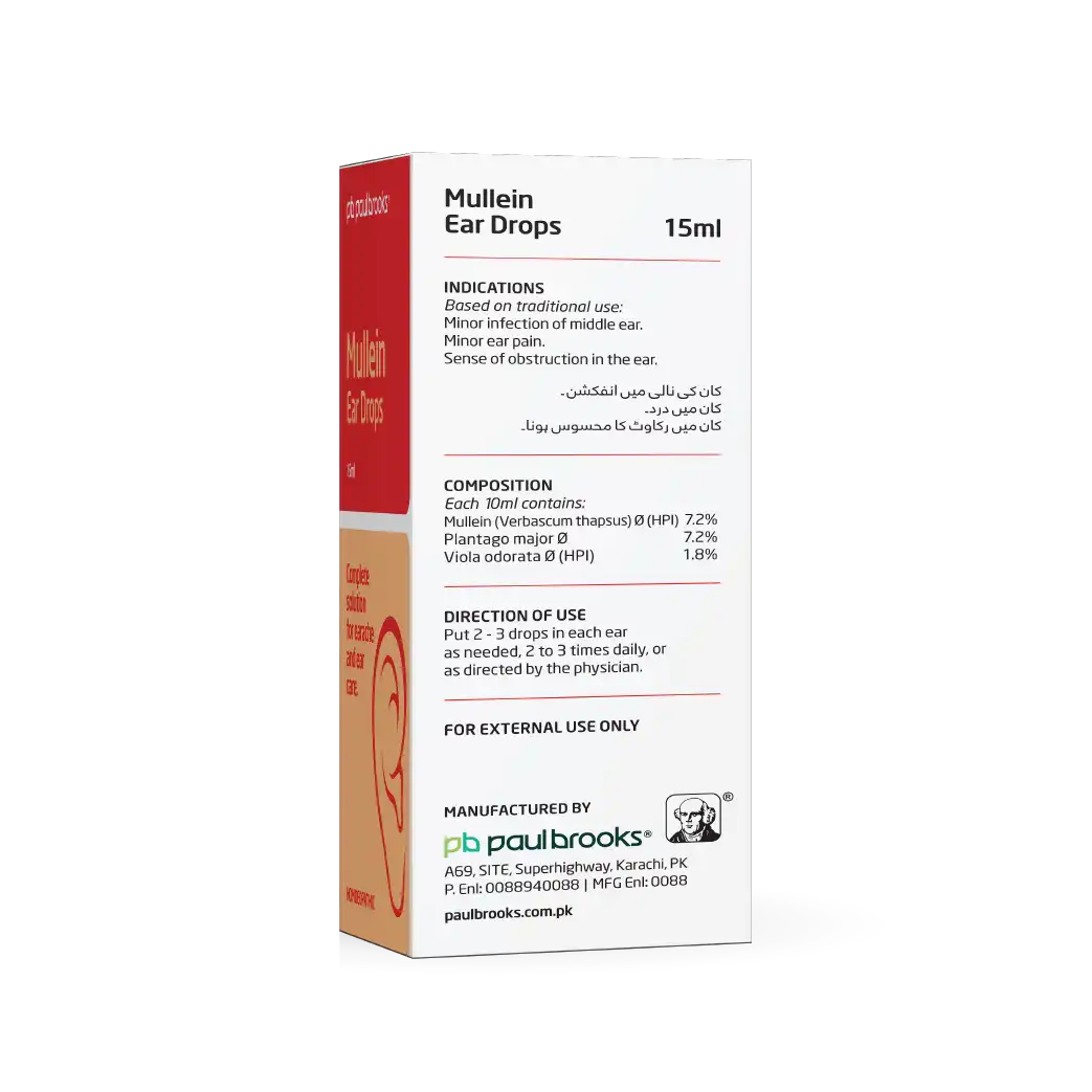Mullein Ear Drops - Complete solution for earache and ear care Price In Pakistan