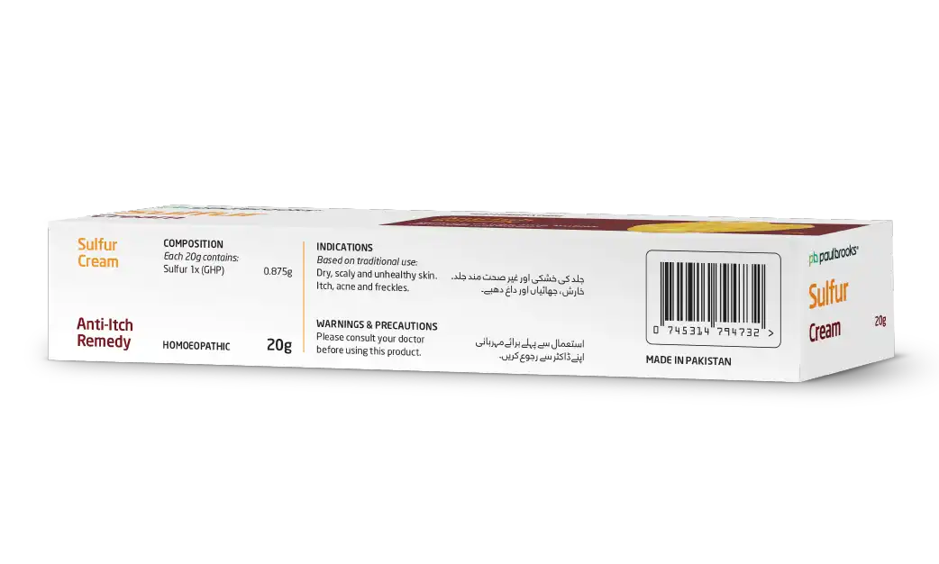 Sulfur Cream For Anti Itch Remedy, Relives Rosacea, Acne, Sabries, Dermatitis and Eczema Price In Pakistan