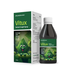 Vitux Herbal Cough Syrup enriched with natural ivy leaf extract