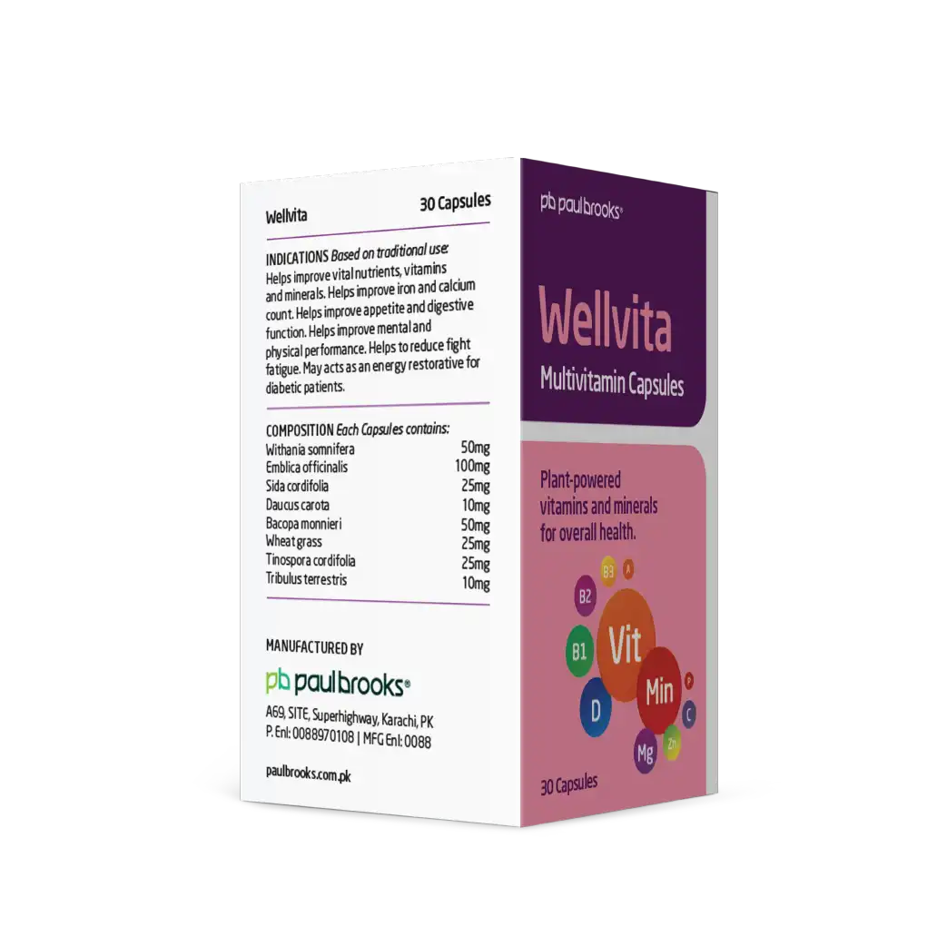 Wellvita Multivitamin Capsule - Plant Powered vitamins and minerals for overall health in Pakistan