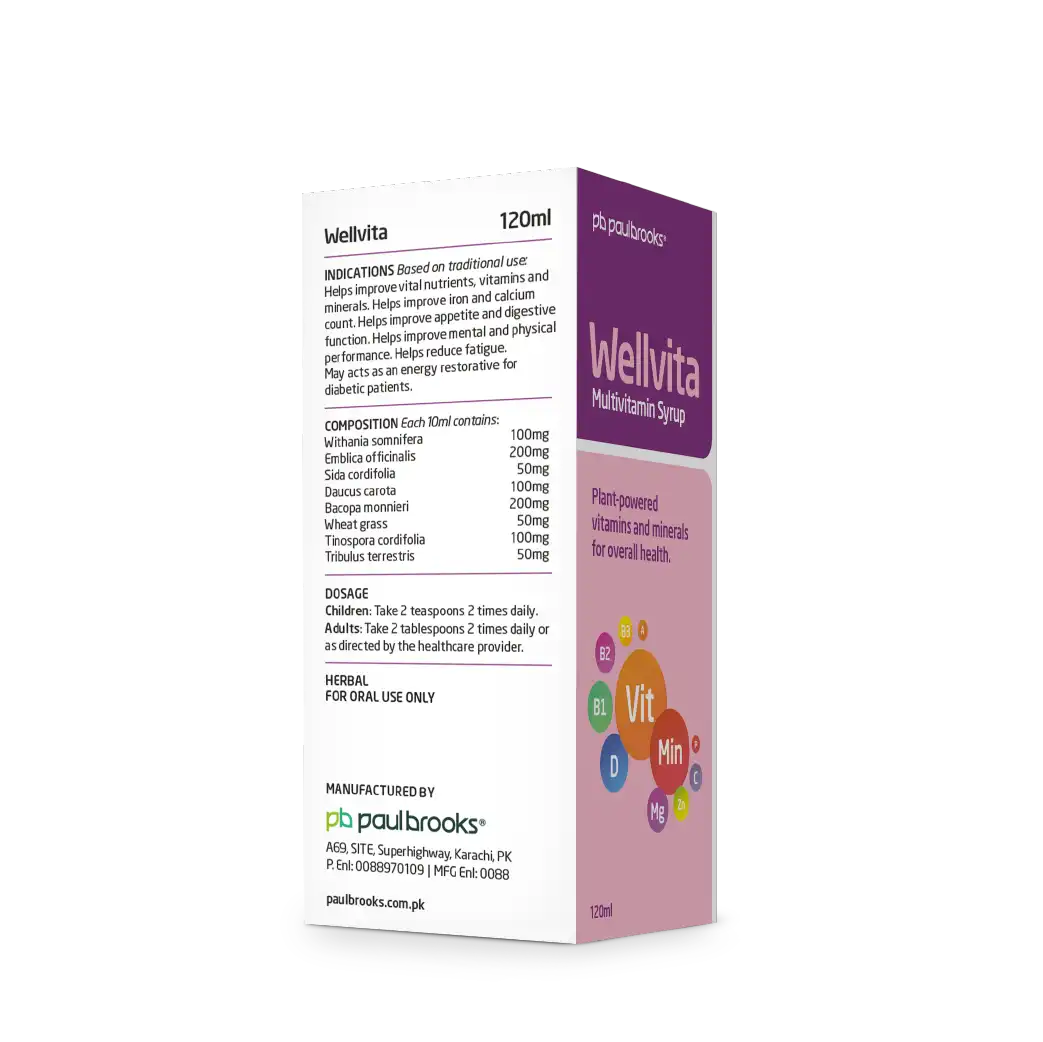 Wellvita Multivitamin Syrup - Plant Powered vitamin and minerals for overall health in pakistan